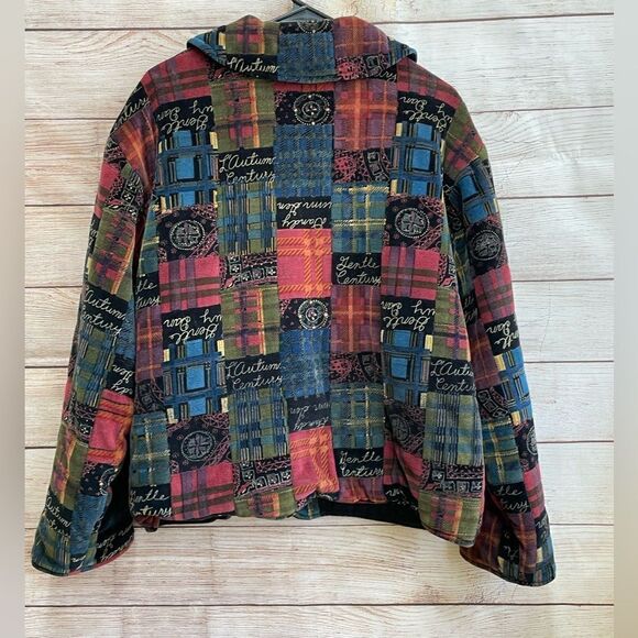 VINTAGE KAR-A-VAN BOHO PATCHWORK VELVETEEN JACKET‎ - Picture 6 of 6